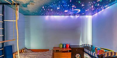 Натяжной потолок звездное небо в детскую 8 кв.м